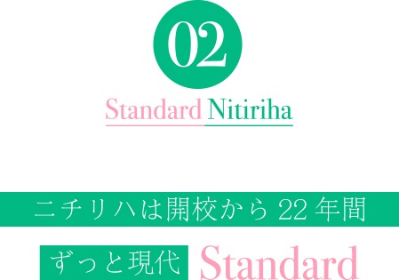 ニチリハは開校から22年間ずっと現代Standard